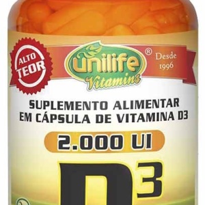 Colecalciferol D3 - 60 cápsulas - 2000UI - 1 cápsulas = 2000UI - Unilife